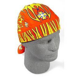 Road Hog, Flydanna, 100% Cotton, Bike Flames Yellowroad 