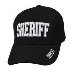 Cap, Black, 3-D Embroidered, Sheriffcap 