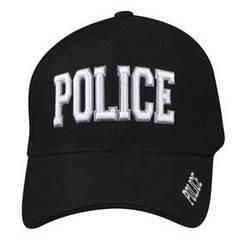 Cap, Black, 3-D Embroidered, Policecap 