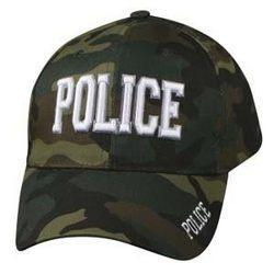 Cap, Woodland Camouflage, 3-D Embroidered, Policecap 