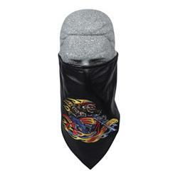 Leather Bandanna w/Fleece Lining, Embroidered, Skeletonleather 