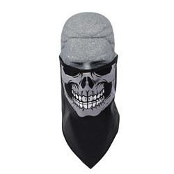 Leather Bandanna w/Fleece Lining, Embroidered, Skullleather 