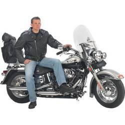 Diamond Plate&trade; Solid Genuine Leather Men&apos;s Belted Motorcycle Jacket