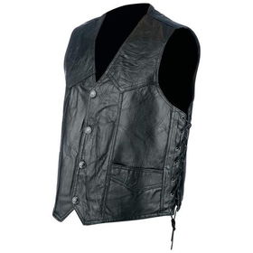 Rocky Ranch Hides&trade; Rock Design Genuine Hog Leather Biker Vest (2X)