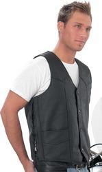 SOLID MEN LEATHER VESTTIE3X