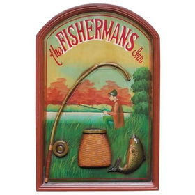 Club Fun&trade; Fisherman's Inn Hand Painted Sign Boardclub 