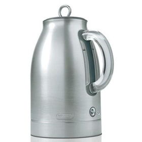 DeLonghi Electric Kettle with Seamless Brushed Aluminum Body