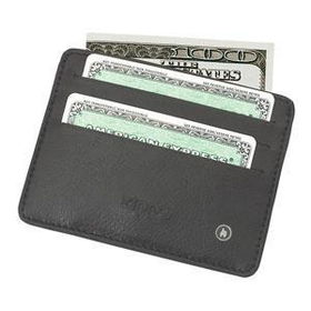 ID Card Case, Black Leathercard 