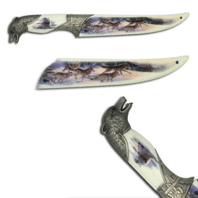 Wolf Head Collector Bowie Knife