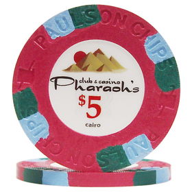 100 Pharaoh&#39;s Club Poker Chips - $5pharaoh 