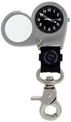 Clip Watch, Magnifier Lens, Compass, Clam packclip 