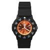 Dive Watch, Resin Case/Bezel, PU Band, Orange Sunray Facedive 