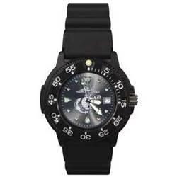 Dive Watch, Resin Case/Bezel, PU Band, US Marine, Blk Facedive 