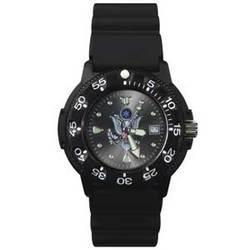 Dive Watch, Resin Case/Bezel, PU Band, US Army, Black Facedive 