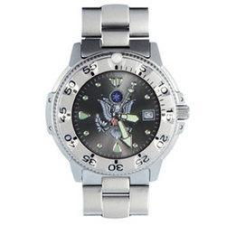 Dive Watch, SS Case, Bezel and Band, US Army, Black Facedive 