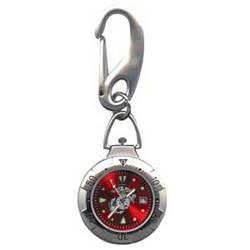 Belt Watch, Chrome, Military,  US Marine Logo, Red Facebelt 