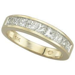 14K Yellow Gold Channel Set Princess Cut Diamond Band Ring (1.00 ctw)yellow 