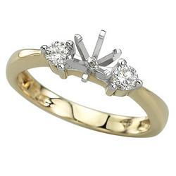 14K Yellow Gold Prong Set Round Diamond Semi Mount Engagement Ring (0.25 ctw) (Center Stone Sold Separately)yellow 
