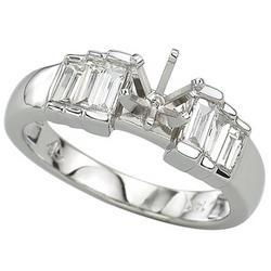 14K White Gold Channel Set Baguette Cut Diamond Semi Mount Engagement Ring (0.50 ctw) (Center Stone Sold Separately)white 