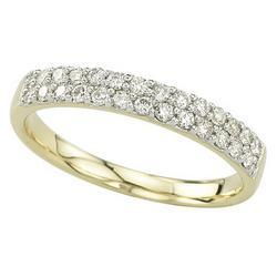14K Yellow Gold Pave Set Round Diamond Anniversary Band Ring (0.33 ctw)yellow 