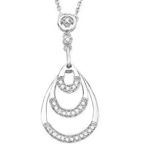 14K White Gold Diamond Necklace