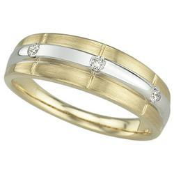 14K Yellow Gold Round Diamond Wedding Band Ringyellow 