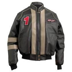 Diamond Plate&trade; Hand-Sewn Pebble Grain Genuine Leather Motorcycle Jacket (Large)