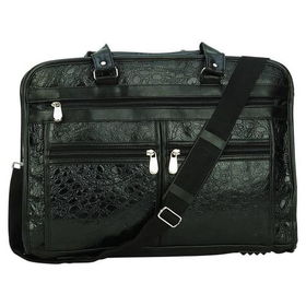 Embassy&trade; Italian Stone&trade; Design Genuine Leather Briefcase with Embossed Alligator Grain Designembassy 