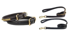 COLLAR & LEAD SET - X-LARGE 22-26" - BRAIDED - Pharoh Braided Leather Collarcollar 