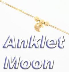 Genuine 14K Gold Moon Ankletgenuine 
