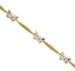 Two-Tone Gold Butterfly Link Bracelettwo 