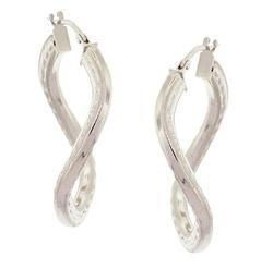 Laser Cut White Gold Earrings