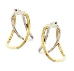 Two-Tone Gold Hoop Earringstwo 