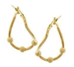 Laser Cut Solid Gold Hoop Earrings