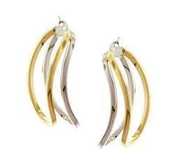 Two-Tone Gold Hoop Earrings