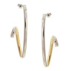 Two-Tone Gold Hoop Earringstwo 