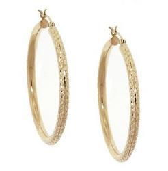 Laser Cut Solid Gold Hoop Earrings