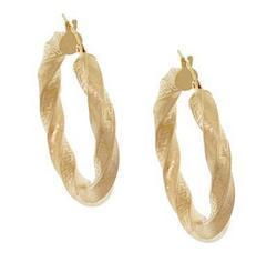 Greek Key Solid Gold Hoop Earrings