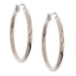 White Gold Hoop Earrings