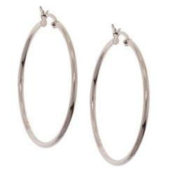 White Gold Hoop Earrings