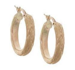 Laser Cut Gold Hoop Earrings