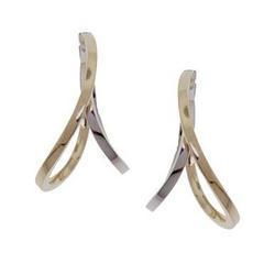 Two-Tone Gold Hoop Earrings