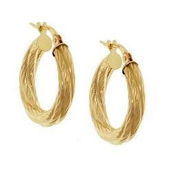 Gold Laser Cut Hoop Earrings