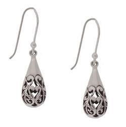 Sterling Silver Dangle Filigree Frech Wire Earrings