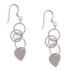 Heart Cut Sterling Silver Dangle French Wire Earringsheart 