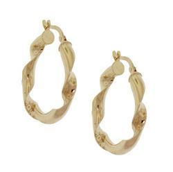 High Polished Twisted Gold Hoop Earrings