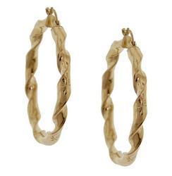 High Polished Twisted Gold Hoop Earrings