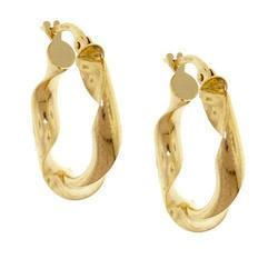 High Polished Twisted Gold Hoop Earrings