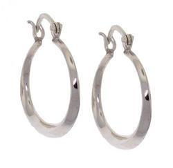 High Polished Sterling Silver Oval Hoop Earrings