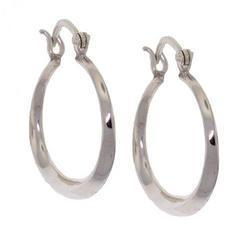 High Polished Sterling Silver Oval Hoop Earringshigh 